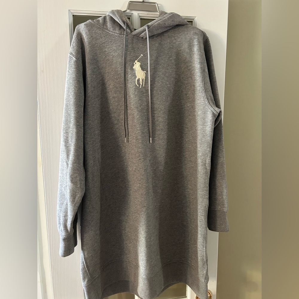 Women’s Hooded Polo Ralph Lauren big pony sweatshirt dress sz. XL